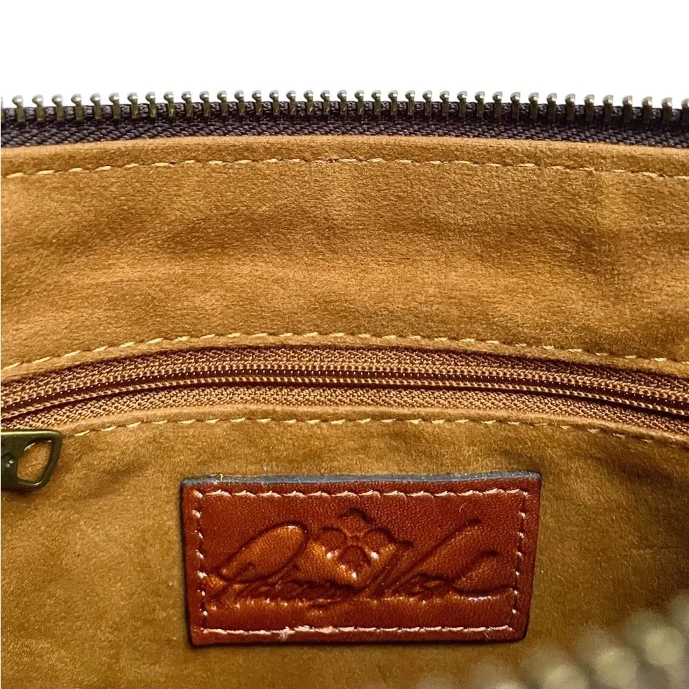 Patricia Nash Cassini Tooled Brown Leather Wristlet NWOT